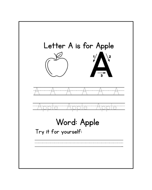 Kindergarten Tracing Letters, Words & Sentences